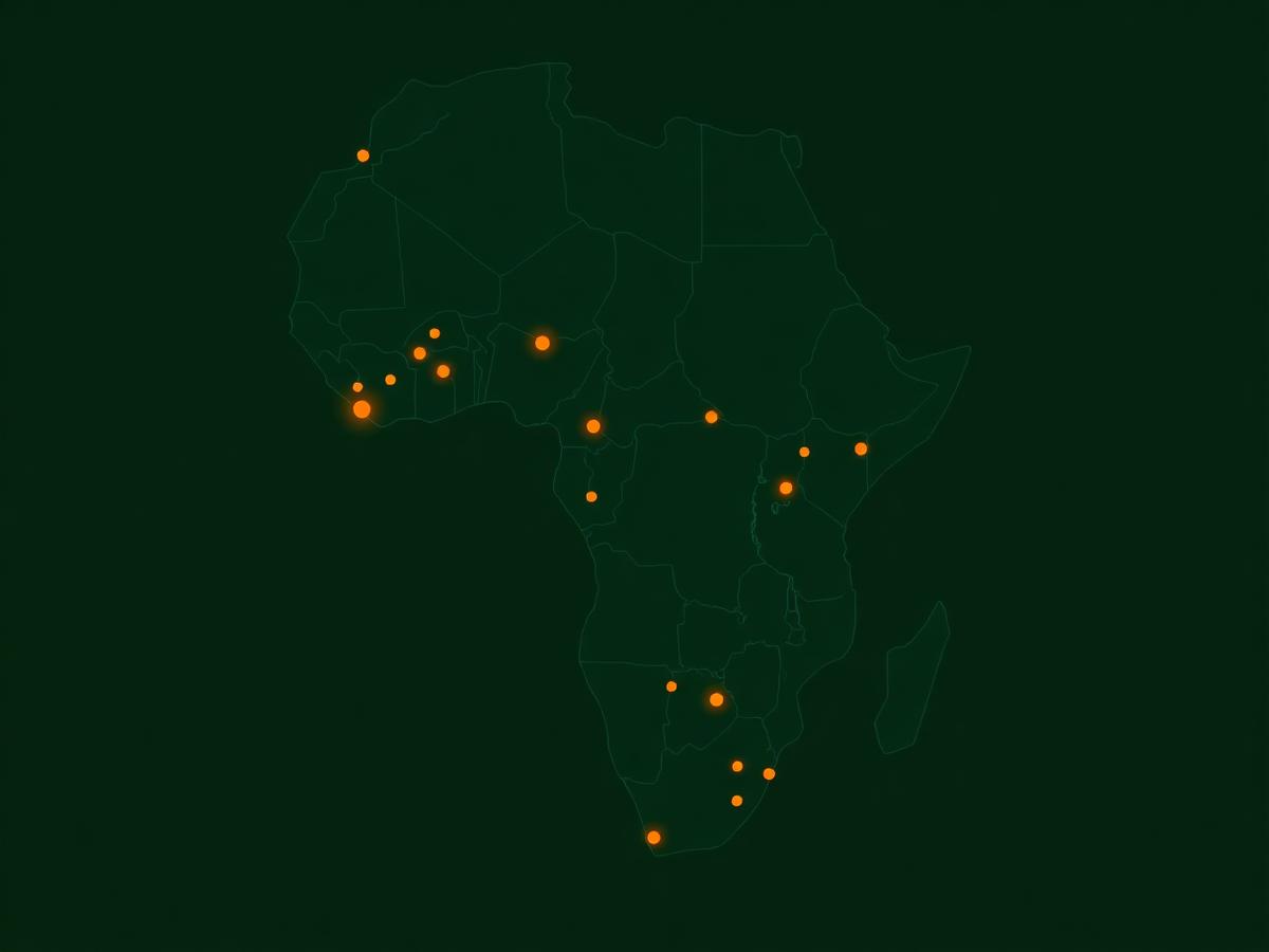 Map of BCA hubs across Africa